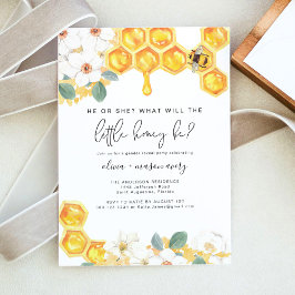ROMY Rustic Blommigt Little honey Bee Gender Revea Inbjudningar