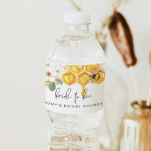 ROMY Rustic White Blommigt honey Bee Möhippa Vattenflaskor Etikett