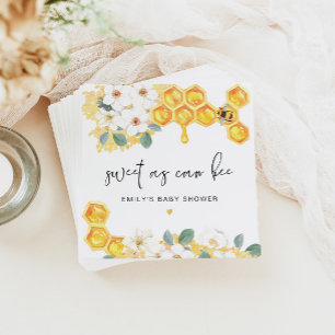 ROMY Sweet som kan vara vit Blommigt Baby Shower Pappersservett