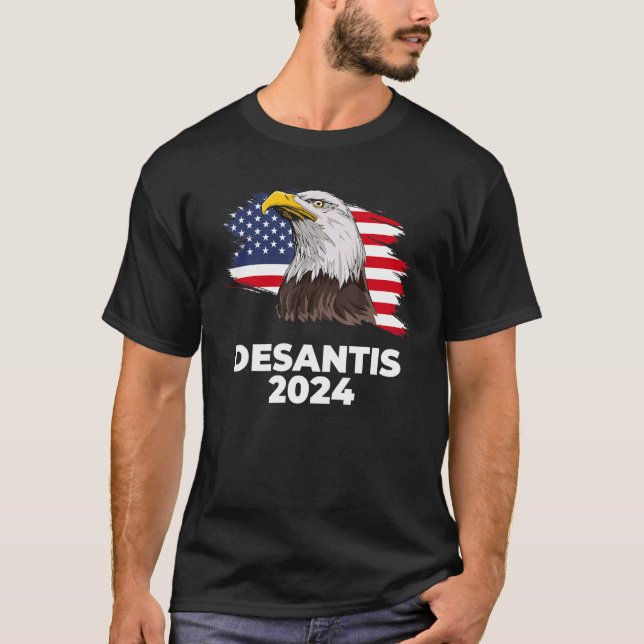Ron DeSantis 2024 Bald Eagle DeSantis 2024 Republi T Shirt (Framsida)