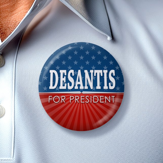 Ron DeSantis 2024 - stars och stripes design Knapp (DeSantis 2024 Button - Great Campaign and Rally button for the Next Election)