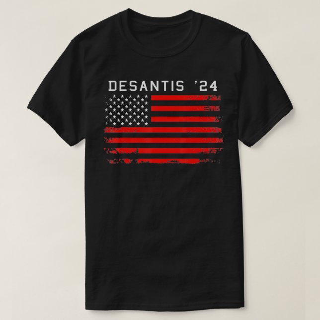 RON DESANTIS 2024 Tee DeSantis '24 Red USA flagga (Design framsida)