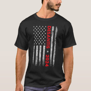 Ron DeSantis 2024 Vintage Amerikanska Flagga Val C T Shirt