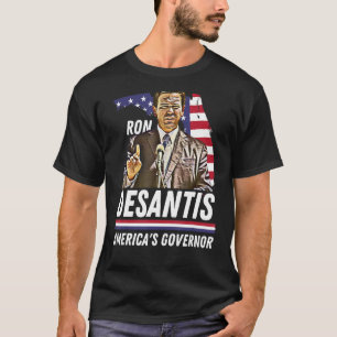 Ron Desantis America's guvernör Florida US Flagga T Shirt