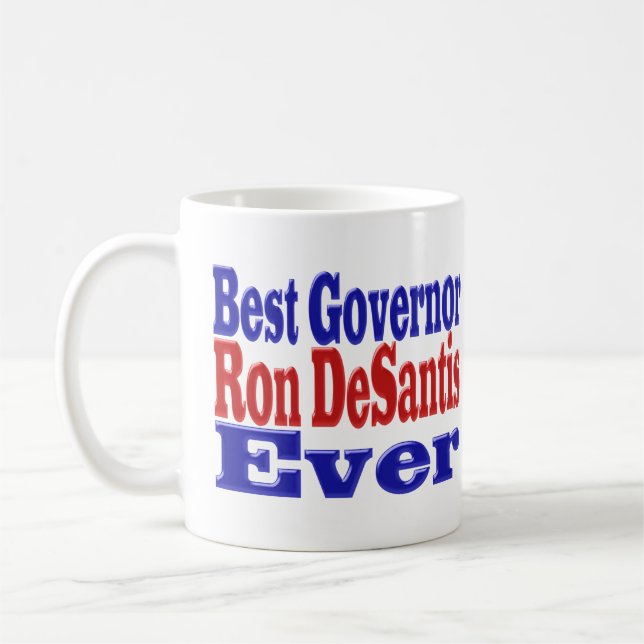 Ron DeSantis bäste guvernör någonsin röd text Kaffemugg (Vänster)