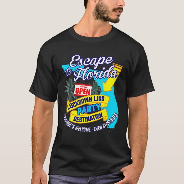 Ron Desantis Escape to Florida Vinatge Funny T Shirt (Framsida)