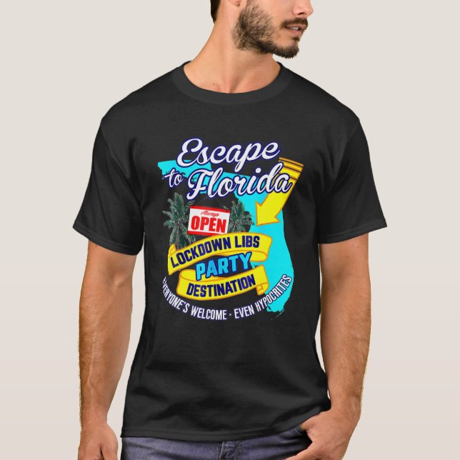Ron Desantis Escape to Florida Vinatge Funny T Shirt (Framsida)