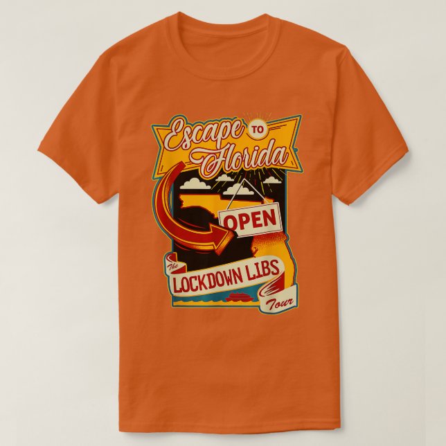 Ron DeSantis Escape to Florida Vinatge T Shirt (Design framsida)