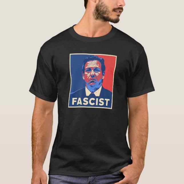 Ron DeSantis fascist Porträtt Bad Florida guvernör T Shirt (Framsida)