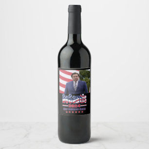 Ron DeSantis för ordförande 2024 Vinflaska Etikett