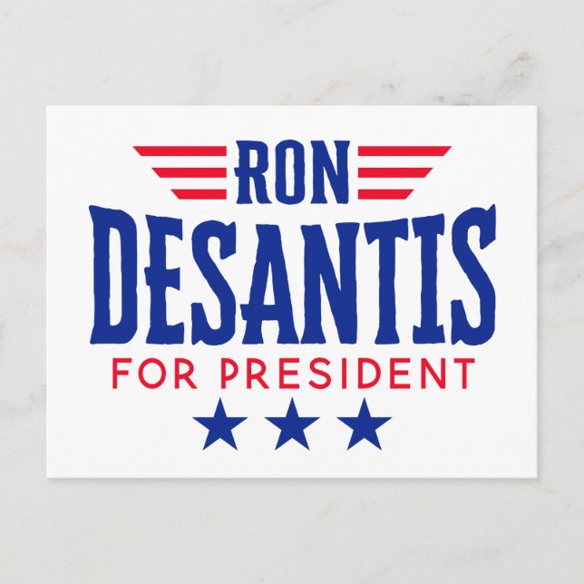 Ron DeSantis för president 2024 - Kampanj Vykort (Framsida)