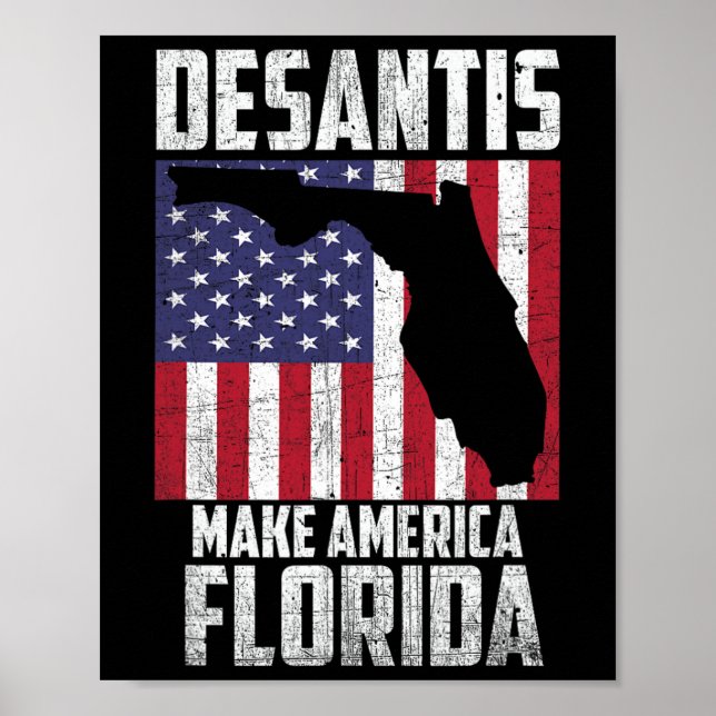 Ron Desantis Gör Amerika Florida Igen Republikan Poster (Framsidan)