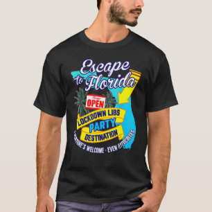 Ron Desantis Kampanj Escape to Florida Lockdown L T Shirt