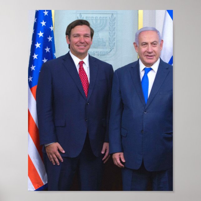 Ron DeSantis och Benjamin Netanyahu Poster (Framsidan)