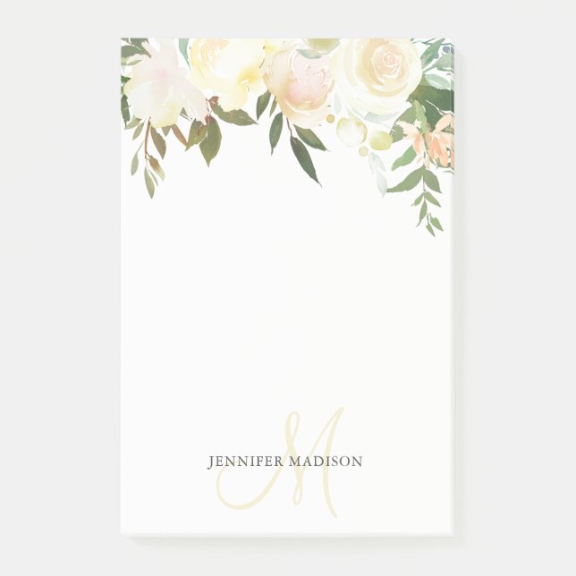 Ron för beigen för den blom- buketten för post-it block (Framsida)