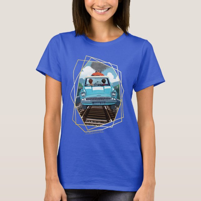Ron & HARRY POTTER™ i flygande bil till HOGWARTS™ T Shirt (Framsida)