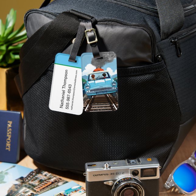 Ron & HARRY POTTER™ i flygbil till HOGWARTS™ Bagagebricka (Fram & Baksida)