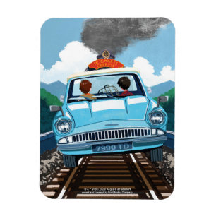 Ron & HARRY POTTER™ i flygbil till HOGWARTS™ Magnet