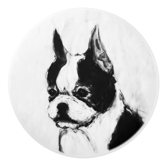 Ron Hevener Touch av klass Boston Terrier Knopp (Framsidan)