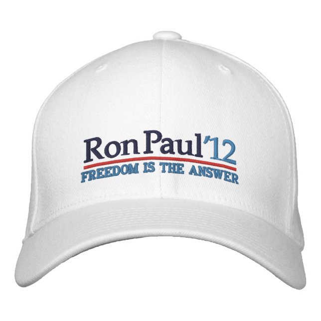 Ron Paul ’12 Kampanj stil Hat Broderad Keps (Framsida)