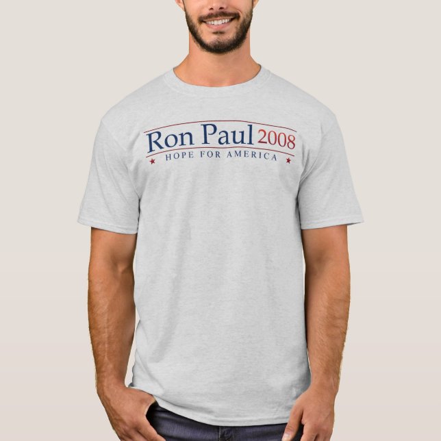 Ron Paul 2008 (gråa) revolution T-shirt (Framsida)