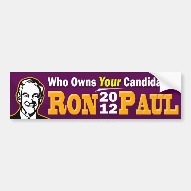 Ron Paul 2012 - Äger vem DIN kandidat? Bildekal (Framsidan)