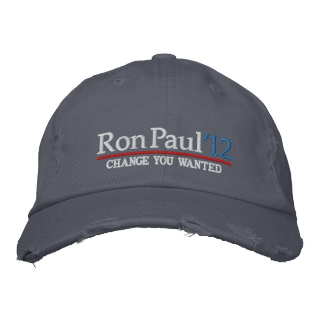 Ron Paul 2012 Anpassade Embroiderad Hats Broderad Keps (Framsida)