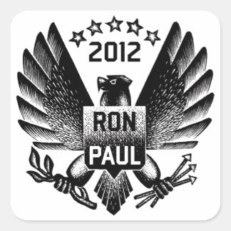 Ron Paul 2012 Black Eagle Fyrkantigt Klistermärke
