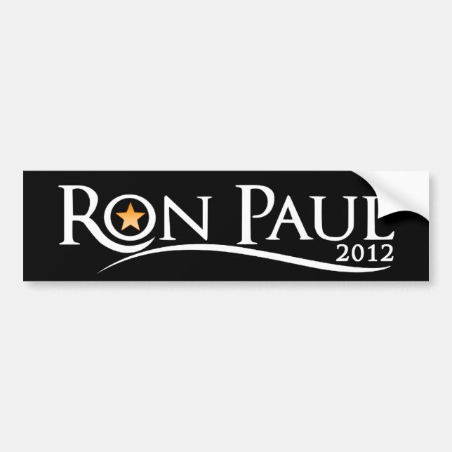 Ron Paul 2012 guld- stjärna Bildekal (Framsidan)