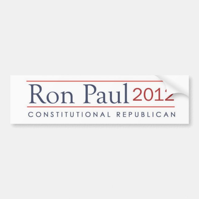 Ron Paul 2012 konstitutionella republikan Bildekal (Framsidan)