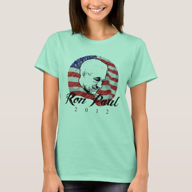 Ron Paul 2012 Sketch Design Tee Shirt (Framsida)