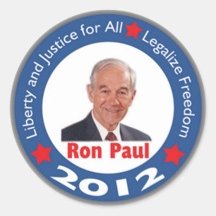 Ron Paul 2012 Sticker Runt Klistermärke