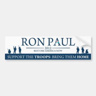 Ron Paul 2012 - Stöd trupperna Bildekal