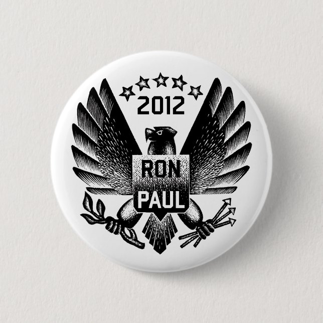 Ron Paul 2012 svart örn Knapp (Framsida)
