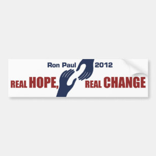 Ron Paul 2012: Verkligt hopp, verklig ändring Bildekal