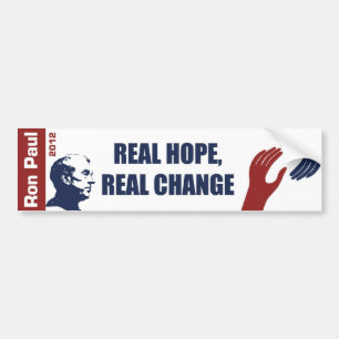 Ron Paul 2012: Verkligt hopp, verklig ändring Bildekal