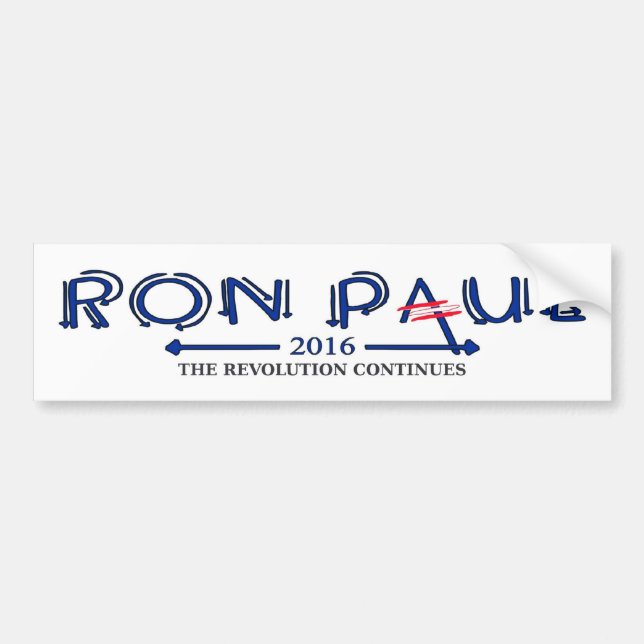 Ron Paul 2016: Revolutionen fortsätter Bildekal (Framsidan)