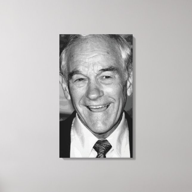 Ron Paul Black & White Porträtt Canvastryck (Framsida)