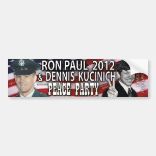 Ron Paul & Dennis Kucinich 2012 Fredspartiet Bildekal