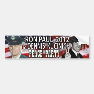 Ron Paul & Dennis Kucinich 2012 Fredspartiet Bildekal