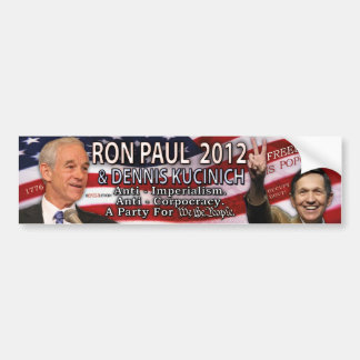 Ron Paul & Dennis Kucinich för Vita huset 2012 Bildekal