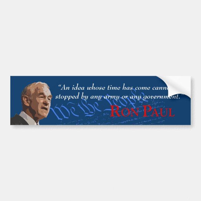 Ron Paul - en idé vars tid har kom Bildekal (Framsidan)