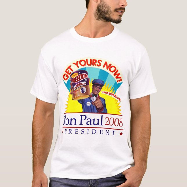 Ron Paul "får din frihet!", Retro skjorta T-shirt (Framsida)