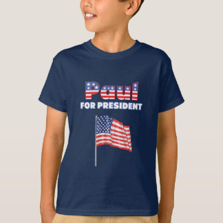 Ron Paul för patriotisk amerikanska flaggan för T-shirt