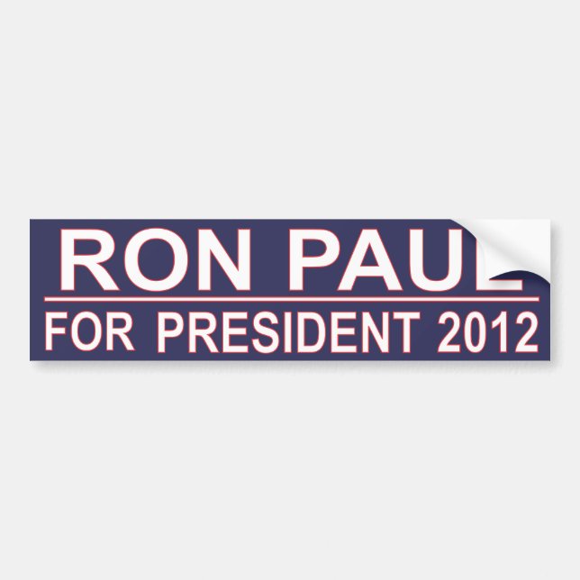 Ron Paul för presidenten 2012 Bildekal (Framsidan)