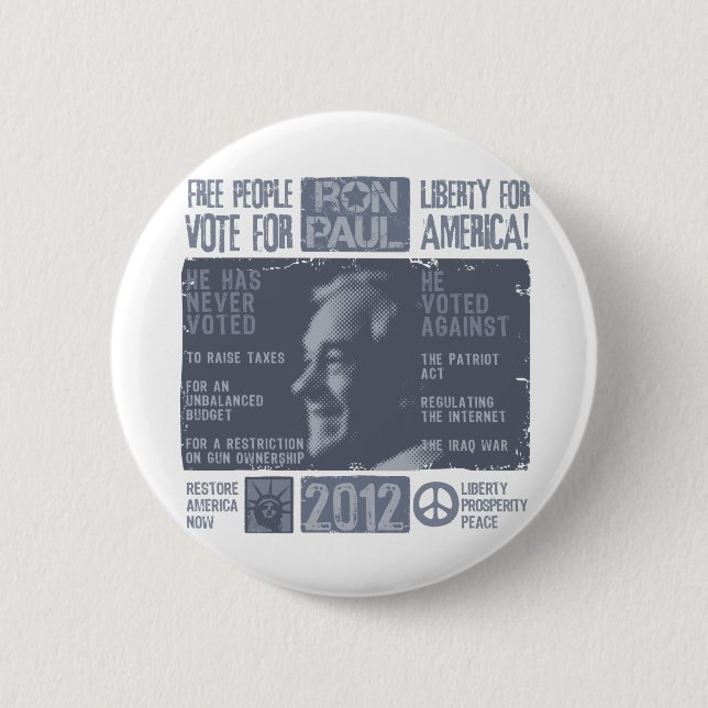 Ron Paul för presidenten 2012 Knapp (Framsida)