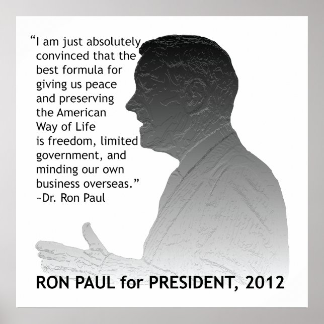 Ron Paul för USA:s president Poster (Framsidan)