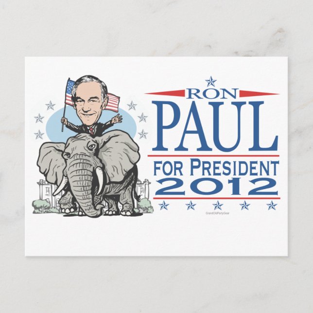 Ron Paul GOP Maskot 2012 Vykort (Framsida)