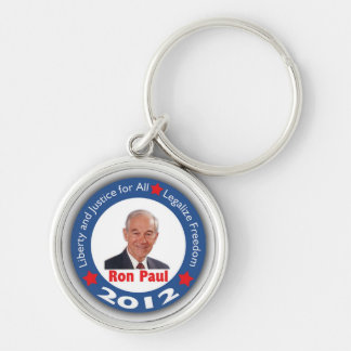 Ron Paul Keychain 2012 Rund Silverfärgad Nyckelring