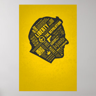 Ron Paul Libertarian Abstrakt Think Poster